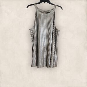 Torrid Pleated Gold-Metallic Halter Top Size 2